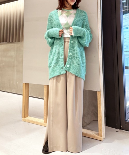 LOVELESS（ラブレス）の「メッシュニットオーバーカーディガン（カーディガン/ボレロ・レディース・オフホワイト/グリーン系その他/パープル系その他7/ピンク系その他2・36）」の11枚目の写真