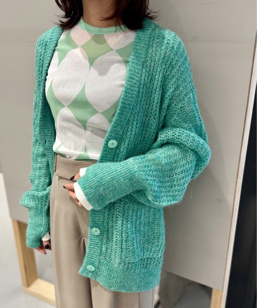 セール】メッシュニットオーバーカーディガン（カーディガン/ボレロ