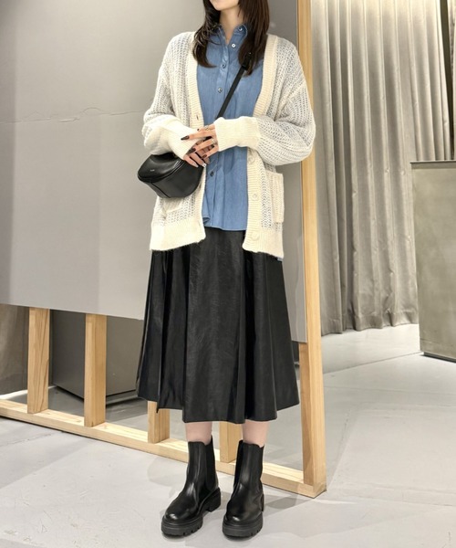 LOVELESS（ラブレス）の「メッシュニットオーバーカーディガン（カーディガン/ボレロ・レディース・オフホワイト/グリーン系その他/パープル系その他7/ピンク系その他2・36）」の9枚目の写真