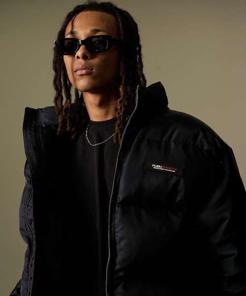 FUBU( フブ)の「FUBU フブ ロゴ ワッペン ショート丈 長袖 ナイロン 中綿 ジャケット ジャンパー(ダウンジャケット/コート・メンズ・オレンジ/ネイビー/ベージュ/ブラック・M/L/XL/XXL)」の6枚目の写真