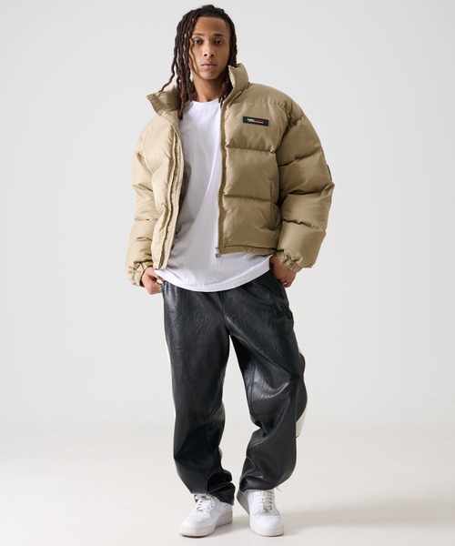 FUBU( フブ)の「FUBU フブ ロゴ ワッペン ショート丈 長袖 ナイロン 中綿 ジャケット ジャンパー(ダウンジャケット/コート・メンズ・オレンジ/ネイビー/ベージュ/ブラック・M/L/XL/XXL)」の17枚目の写真