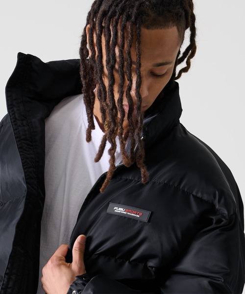 FUBU( フブ)の「FUBU フブ ロゴ ワッペン ショート丈 長袖 ナイロン 中綿 ジャケット ジャンパー(ダウンジャケット/コート・メンズ・オレンジ/ネイビー/ベージュ/ブラック・M/L/XL/XXL)」の8枚目の写真