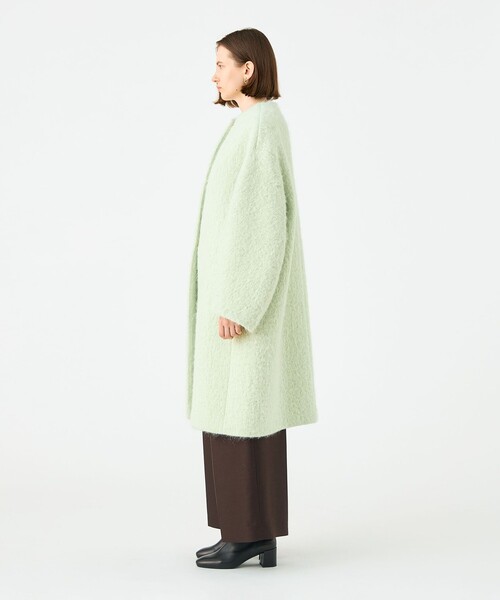 BALLSEY(ボールジィ)の「Phyllis ビルドミドルコート(ノーカラーコート・レディース・ライトベージュ/ライトグリーン・36)」の4枚目の写真