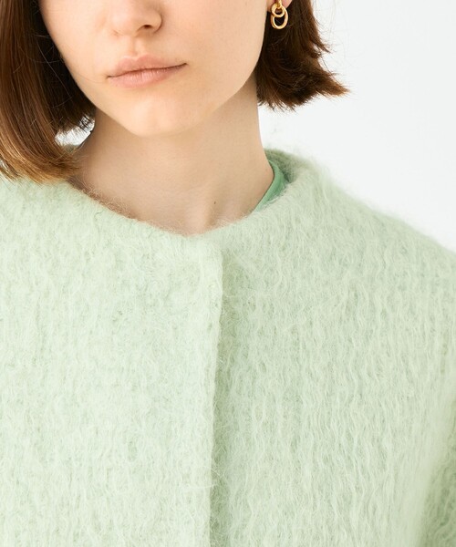 BALLSEY(ボールジィ)の「Phyllis ビルドミドルコート(ノーカラーコート・レディース・ライトベージュ/ライトグリーン・36)」の8枚目の写真