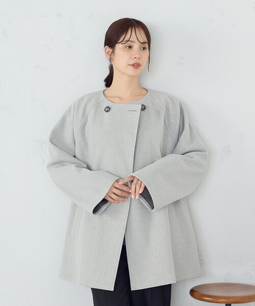 COMME CA ISM(コムサイズム)の「Wフェイスコート(その他アウター・レディース・ライトグレー/クリーム/グレイッシュベージュ・FREE)」の22枚目の写真