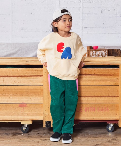 MARKEY'S（マーキーズ）の「カンガルーポッケトレーナー（スウェット・キッズ・ブラウン/ブルー/オフホワイト/杢グレー・80/90/95/100/110/120/130/140/150）」の10枚目の写真