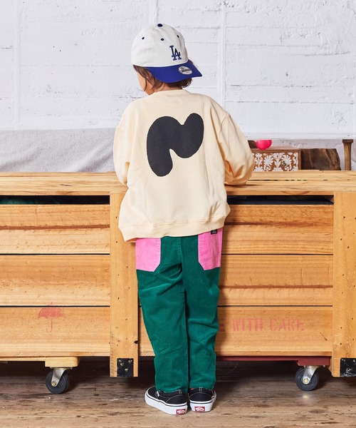 MARKEY'S（マーキーズ）の「カンガルーポッケトレーナー（スウェット・キッズ・ブラウン/ブルー/オフホワイト/杢グレー・80/90/95/100/110/120/130/140/150）」の9枚目の写真