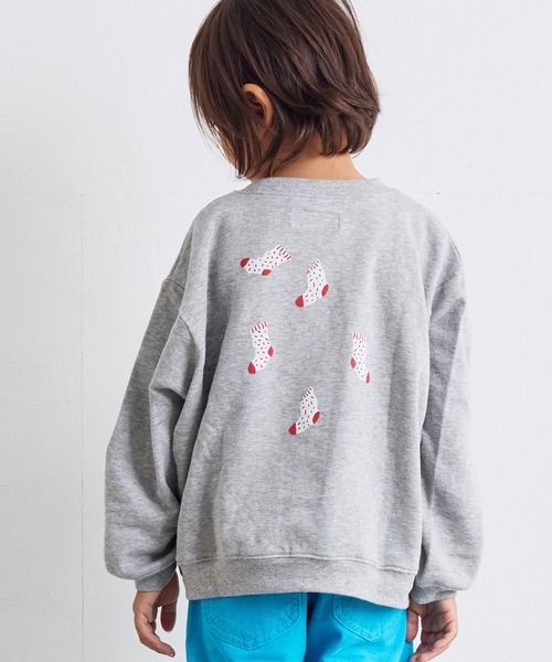 MARKEY'S（マーキーズ）の「カンガルーポッケトレーナー（スウェット・キッズ・ブラウン/ブルー/オフホワイト/杢グレー・80/90/95/100/110/120/130/140/150）」の13枚目の写真