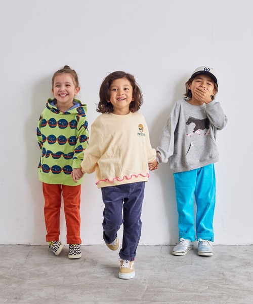 MARKEY'S（マーキーズ）の「カンガルーポッケトレーナー（スウェット・キッズ・ブラウン/ブルー/オフホワイト/杢グレー・80/90/95/100/110/120/130/140/150）」の5枚目の写真