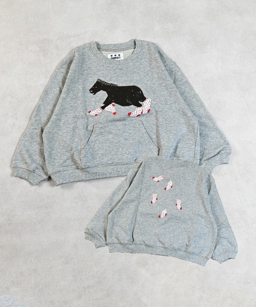 MARKEY'S（マーキーズ）の「カンガルーポッケトレーナー（スウェット・キッズ・ブラウン/ブルー/オフホワイト/杢グレー・80/90/95/100/110/120/130/140/150）」の14枚目の写真