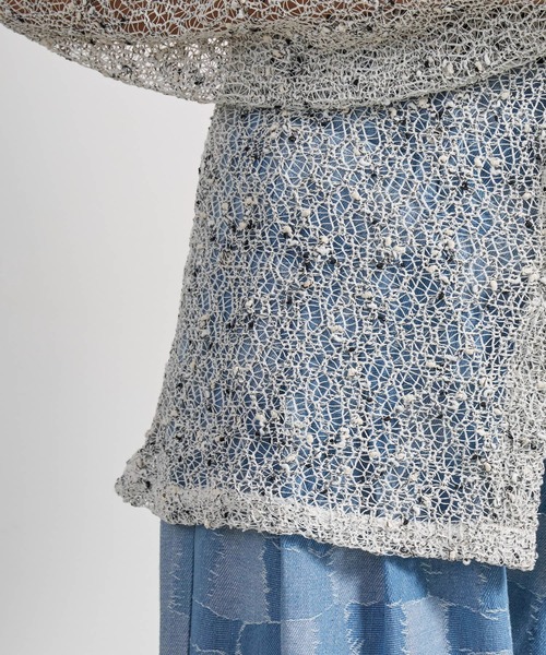 AO2(アオズ)の「ネップメッシュスリムシルエットシャツカーディガン(カーディガン/ボレロ・レディース・ホワイト/ブラウン/ブラック・FREE)」の12枚目の写真