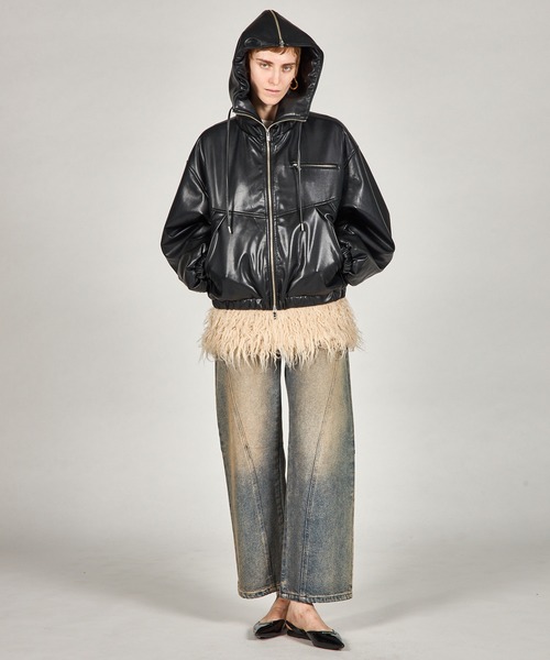 PRANK PROJECT フェイクレザーパテッドトラックジャケットJacket フェイクレザーパテッドトラックジャケット / Faux Leather Padded