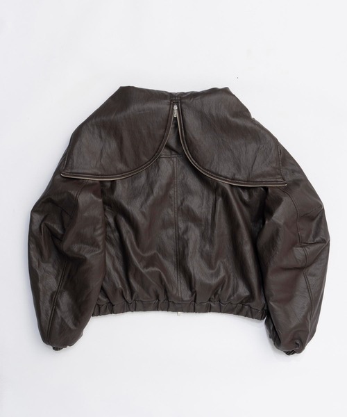 PRANK PROJECT フェイクレザートラックブルゾン  ブルー PRANK PROJECT(プランク プロジェクト)｜レザーカラーデニムブルゾン