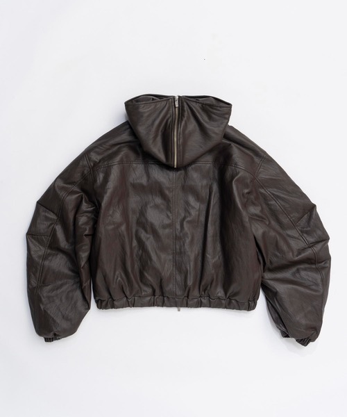 Pre-Order】フェイクレザーパテッドトラックジャケット / Faux Leather