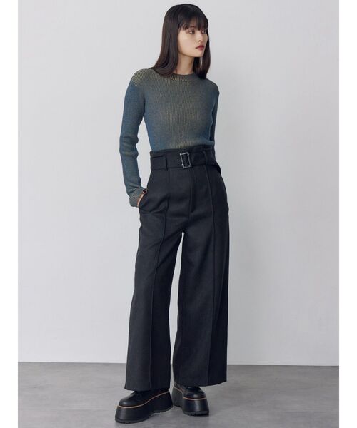 MURUA(ムルーア)の「ネップツイードワイドパンツ(スラックス・レディース・ブラック/グレー・1/2)」の22枚目の写真