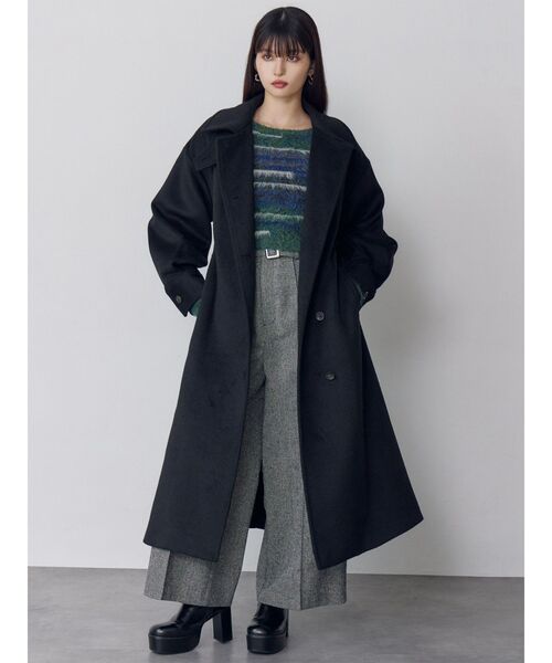 MURUA(ムルーア)の「ネップツイードワイドパンツ(スラックス・レディース・ブラック/グレー・1/2)」の9枚目の写真