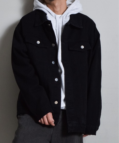 DOUBLE STEAL（ダブルスティール）の「ルーズデニムジャケット（デニムジャケット・メンズ・ブルー/ブラック・MEDIUM/LARGE）」の2枚目の写真