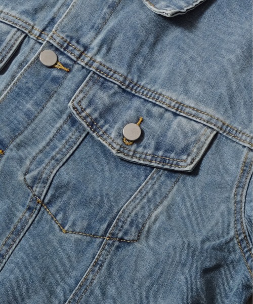 DOUBLE STEAL（ダブルスティール）の「ルーズデニムジャケット（デニムジャケット・メンズ・ブルー/ブラック・MEDIUM/LARGE）」の6枚目の写真