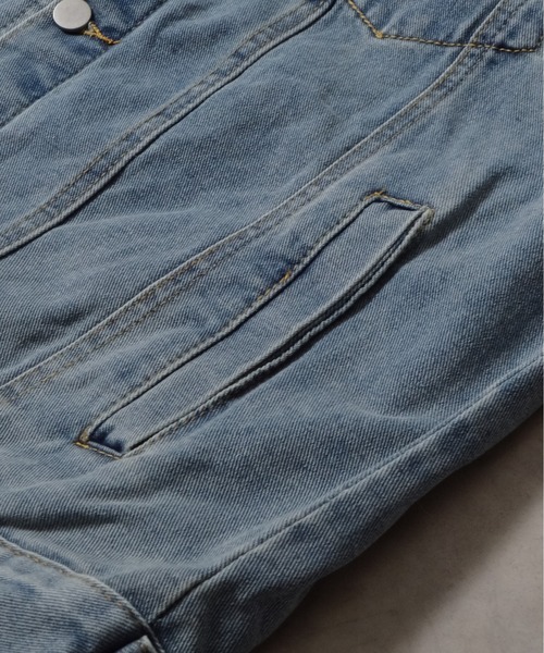 DOUBLE STEAL（ダブルスティール）の「ルーズデニムジャケット（デニムジャケット・メンズ・ブルー/ブラック・MEDIUM/LARGE）」の3枚目の写真