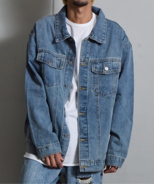 DOUBLE STEAL（ダブルスティール）の「ルーズデニムジャケット（デニムジャケット・メンズ・ブルー/ブラック・MEDIUM/LARGE）」の9枚目の写真