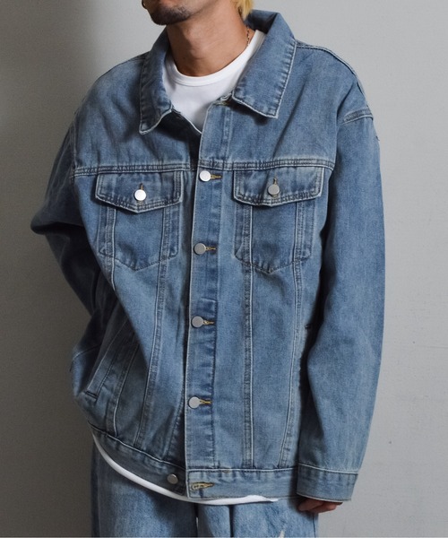 DOUBLE STEAL（ダブルスティール）の「ルーズデニムジャケット（デニムジャケット・メンズ・ブルー/ブラック・MEDIUM/LARGE）」の11枚目の写真