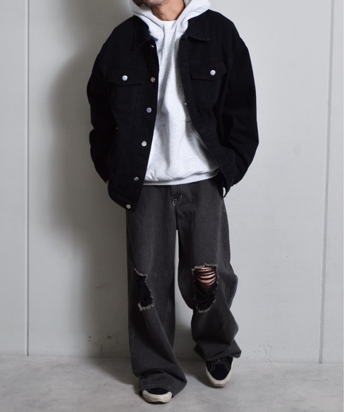 DOUBLE STEAL（ダブルスティール）の「ルーズデニムジャケット（デニムジャケット・メンズ・ブルー/ブラック・MEDIUM/LARGE）」の16枚目の写真