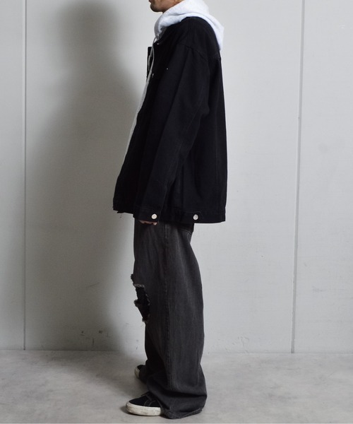 DOUBLE STEAL（ダブルスティール）の「ルーズデニムジャケット（デニムジャケット・メンズ・ブルー/ブラック・MEDIUM/LARGE）」の17枚目の写真
