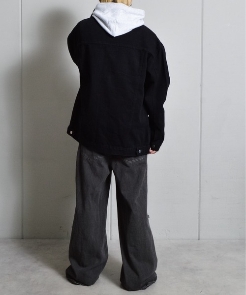 DOUBLE STEAL（ダブルスティール）の「ルーズデニムジャケット（デニムジャケット・メンズ・ブルー/ブラック・MEDIUM/LARGE）」の18枚目の写真