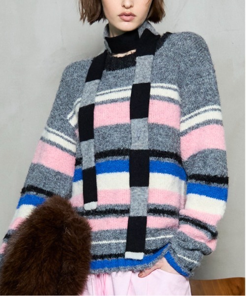 MAISON SPECIAL(メゾンスペシャル)の「Slim Muffler / スリムマフラー(マフラー・レディース・ブラック/マルチ・FREE)」の1枚目の写真