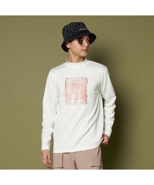 VIVA HEART（ビバハート）の「【VIVA HEART/GOLF】VIVAHE(ART) 絵画プリント長袖プルオーバー（Tシャツ/カットソー・メンズ・オフホワイト/ネイビー/チャコール・XL/M/L）」の4枚目の写真