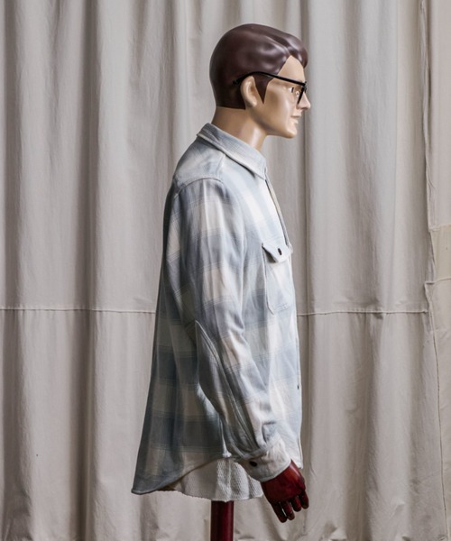 Coffee & Cigarettes(コーヒーアンドシガレッツ)の「10B10 Heavy Flannel One Wash Work Shirt / ヘビーネル ワンウォッシュ ワークシャツ F(シャツ/ブラウス・メンズ・ブルー系/サックスブルー系・XL/M/L)」の4枚目の写真
