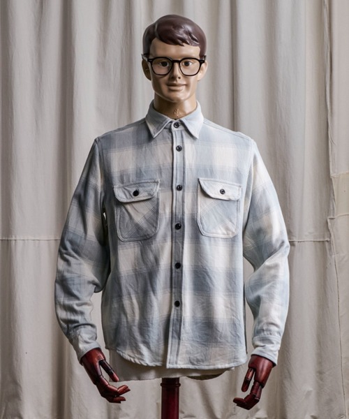 Coffee & Cigarettes(コーヒーアンドシガレッツ)の「10B10 Heavy Flannel One Wash Work Shirt / ヘビーネル ワンウォッシュ ワークシャツ F(シャツ/ブラウス・メンズ・ブルー系/サックスブルー系・XL/M/L)」の3枚目の写真