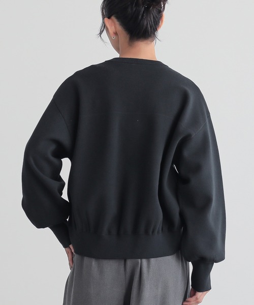 for/c(フォーシー)の「スウェットライクニットブルゾン【サスティナブル】(ブルゾン・レディース・ブラック/ライトベージュ・M/L/LL)」の6枚目の写真