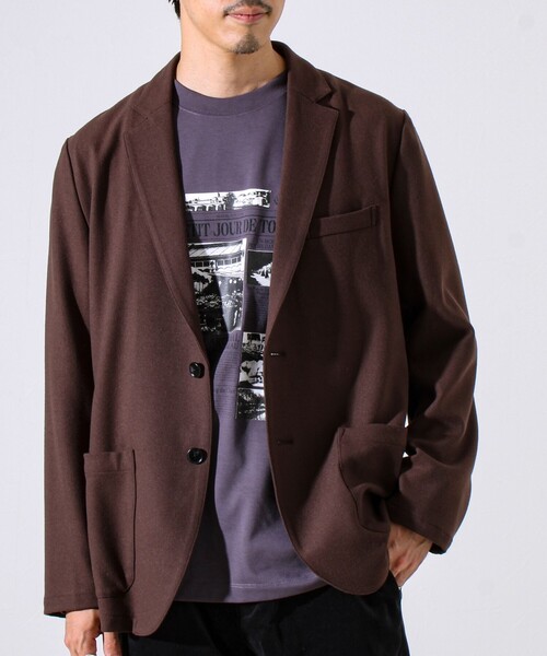 GLOSTER（グロスター）の「【オンオフ兼用の大人カジュアルジャケット】両面起毛 ストレッチジャケット（テーラードジャケット・メンズ・ブラック/ダークブラウン/ネイビー・S/M/L）」の21枚目の写真