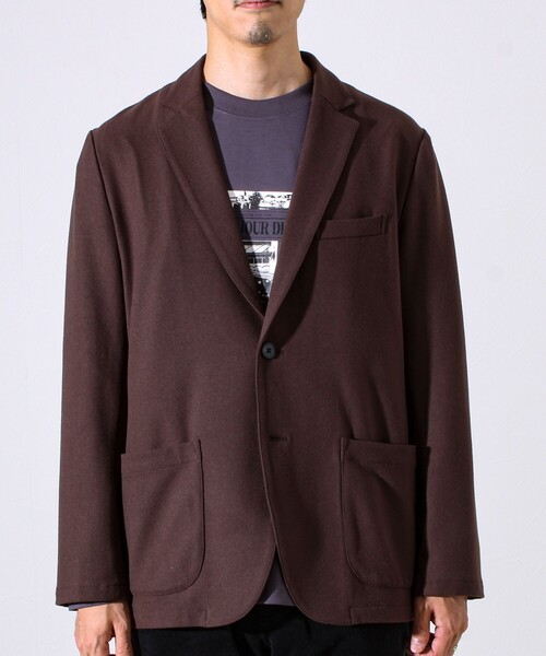 GLOSTER（グロスター）の「【オンオフ兼用の大人カジュアルジャケット】両面起毛 ストレッチジャケット（テーラードジャケット・メンズ・ブラック/ダークブラウン/ネイビー・S/M/L）」の5枚目の写真