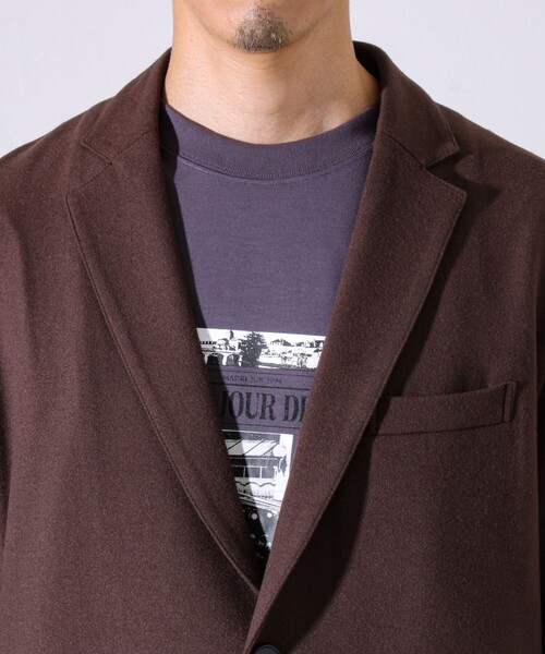 GLOSTER（グロスター）の「【オンオフ兼用の大人カジュアルジャケット】両面起毛 ストレッチジャケット（テーラードジャケット・メンズ・ブラック/ダークブラウン/ネイビー・S/M/L）」の6枚目の写真