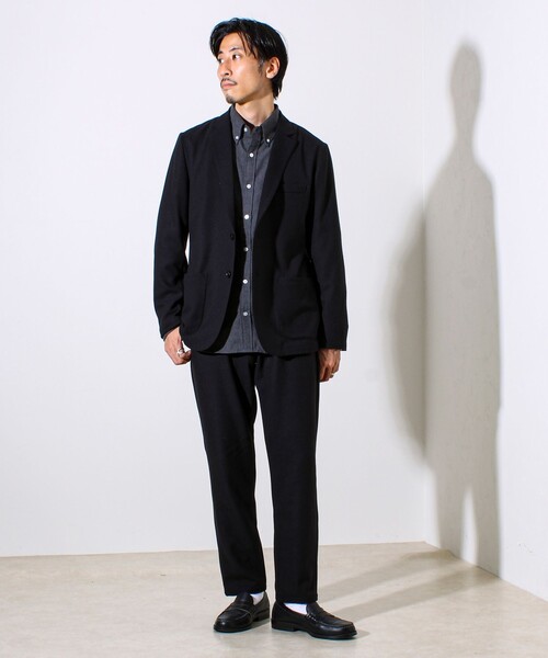 GLOSTER（グロスター）の「【オンオフ兼用の大人カジュアルジャケット】両面起毛 ストレッチジャケット（テーラードジャケット・メンズ・ブラック/ダークブラウン/ネイビー・S/M/L）」の7枚目の写真