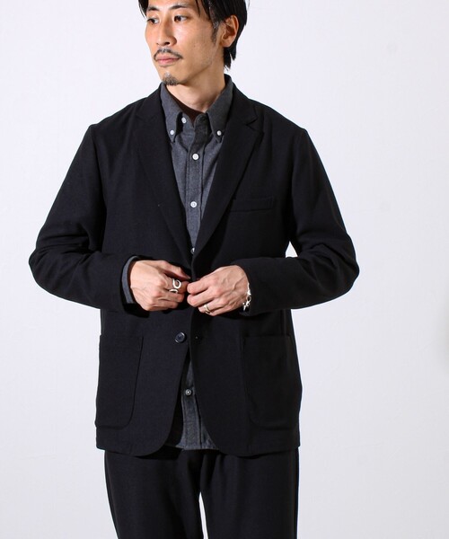 GLOSTER（グロスター）の「【オンオフ兼用の大人カジュアルジャケット】両面起毛 ストレッチジャケット（テーラードジャケット・メンズ・ブラック/ダークブラウン/ネイビー・S/M/L）」の8枚目の写真