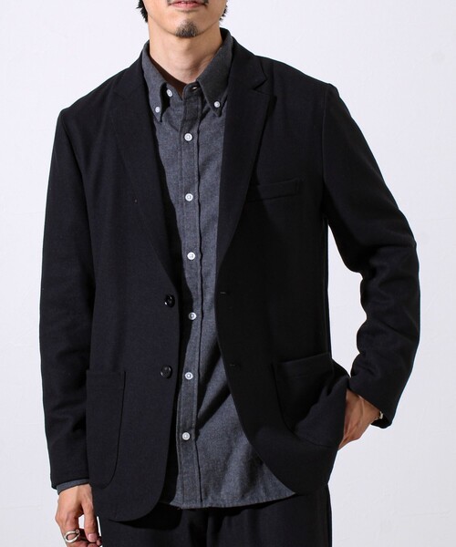 GLOSTER（グロスター）の「【オンオフ兼用の大人カジュアルジャケット】両面起毛 ストレッチジャケット（テーラードジャケット・メンズ・ブラック/ダークブラウン/ネイビー・S/M/L）」の9枚目の写真