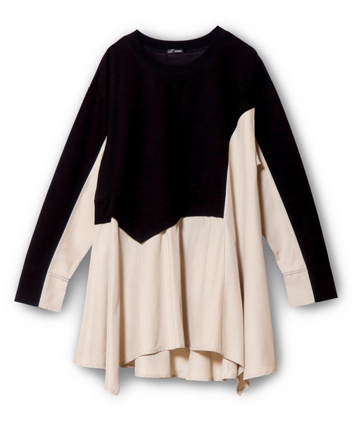 OSMOSIS(オズモーシス)の「切替フレアープルオーバー(Tシャツ/カットソー・レディース・グレー/ライトベージュ/ブラック・ONE SIZE)」の18枚目の写真