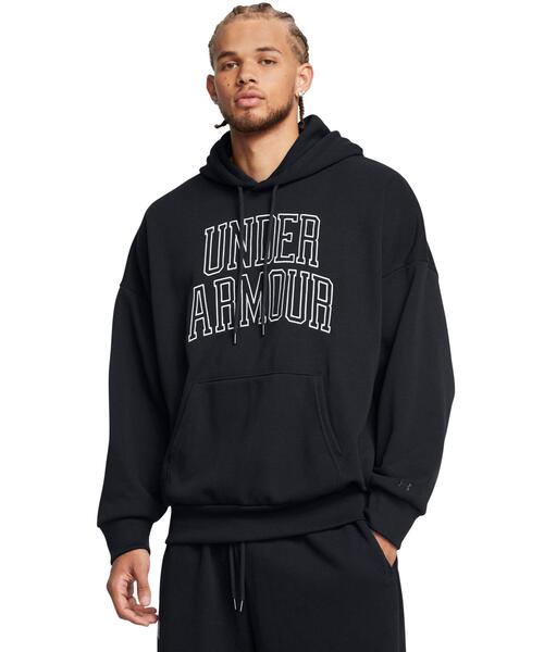 UNDER ARMOUR(アンダーアーマー)の「UAアイコン ヘビーウェイト テリー オーバーサイズ フーディー(トレーニング/メンズ)(スウェット・メンズ・ブラック・L/S/M/XL/2XL)」の1枚目の写真