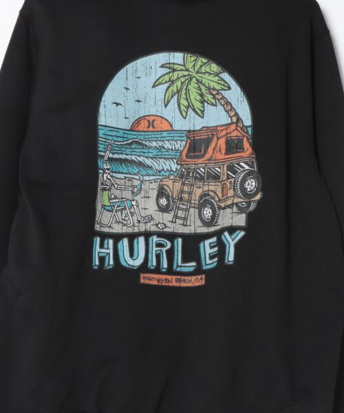 Hurley （ハーレー）の「【Hurley:ハーレー】スウェットフーディー　プルオーバーパーカー　バックプリント　吸水速乾　SWEAT CHILL OUT CAMP HOODIE（パーカー・メンズ・ブラック/ヘザーグレー・MEDIUM/LARGE）」の10枚目の写真