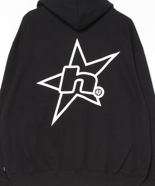 HUF（ハフ）の「[HUF/ハフ] H STAR LOGO バックプリント スウェットパーカー（パーカー・レディース・ブラック・M/L）」の6枚目の写真