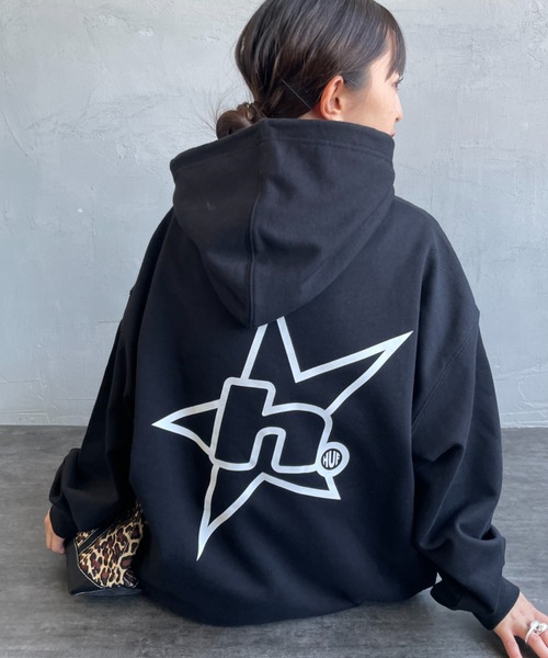 HUF/ハフ] H STAR LOGO バックプリント スウェットパーカー（パーカー