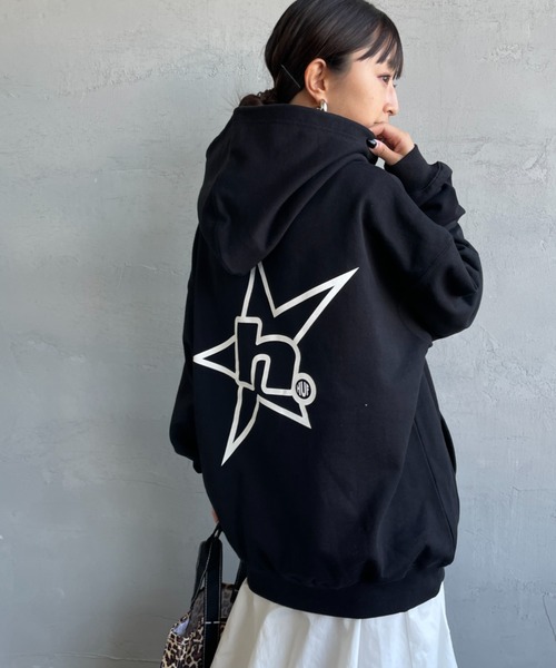 HUF（ハフ）の「[HUF/ハフ] H STAR LOGO バックプリント スウェットパーカー（パーカー・レディース・ブラック・M/L）」の9枚目の写真