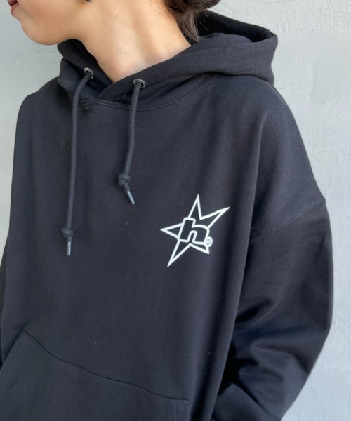 HUF（ハフ）の「[HUF/ハフ] H STAR LOGO バックプリント スウェットパーカー（パーカー・レディース・ブラック・M/L）」の2枚目の写真