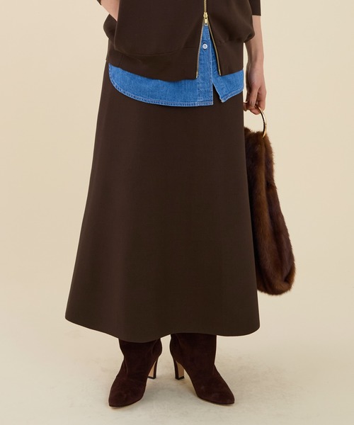 marmors（マルモア）の「【marmors】water repellent knit skirt〈セットアップ対応〉（スカート・レディース・ダークグレー/ブラウン/ブラック・36）」の3枚目の写真