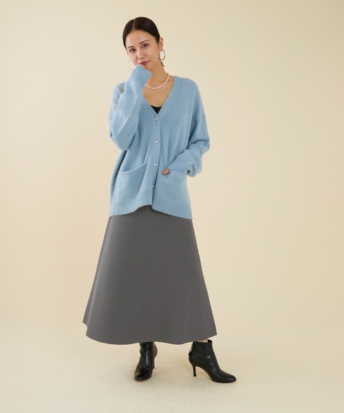 marmors（マルモア）の「【marmors】water repellent knit skirt〈セットアップ対応〉（スカート・レディース・ダークグレー/ブラウン/ブラック・36）」の5枚目の写真