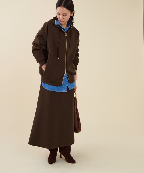 marmors（マルモア）の「【marmors】water repellent knit skirt〈セットアップ対応〉（スカート・レディース・ダークグレー/ブラウン/ブラック・36）」の10枚目の写真