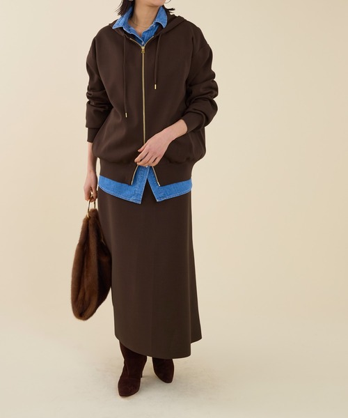 marmors（マルモア）の「【marmors】water repellent knit skirt〈セットアップ対応〉（スカート・レディース・ダークグレー/ブラウン/ブラック・36）」の12枚目の写真